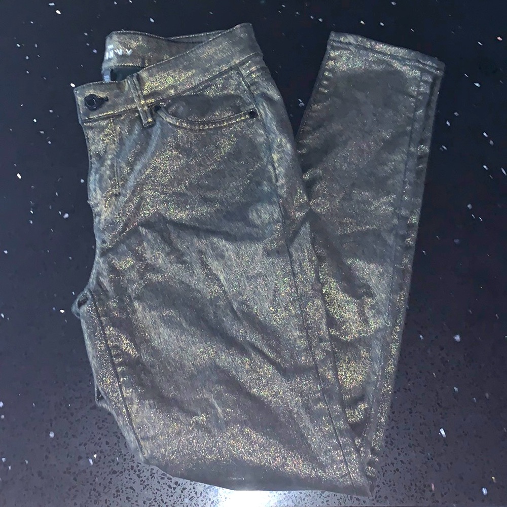 Gold Metallic Skinny Jeans